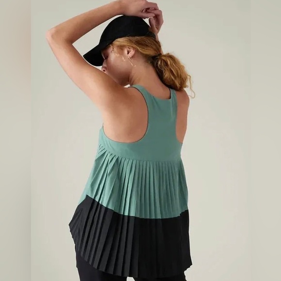 Athleta Tops - ATHLETA Swing Forward Pleated Tank, Deep Ocean Teal